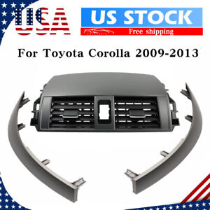 Center Dash A/C Outlet Air Vent Panel w/ Strip Trim For Toyota Corolla 2009-2013