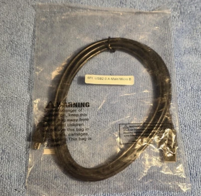 6FT USB 2.0 A Male to Micro B Male 5-pin Data Sync Charger Charging Cable Cord - Image 1 of 3