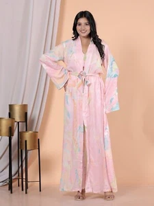 Long Maxi Dress, Pure Cotton Modal Fabric Dress Kimono Top Pant With Pocket 1132 - Picture 1 of 8