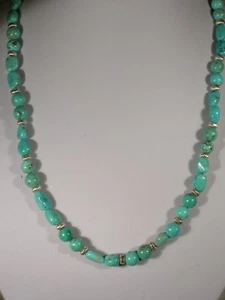 20"  Turquoise Bead Necklace - Picture 1 of 2