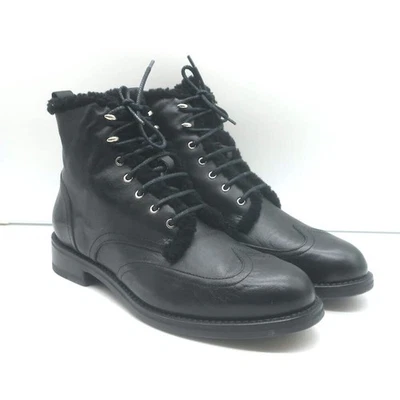 Rag & Bone Cozen Shearling-Lined Combat Boots Black Leather Size 41 - Image 1 of 4