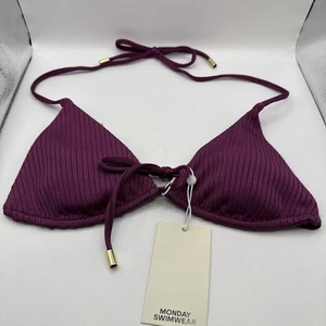 Monday Swimwear Palma Top Color: Eggplant Rib Size: Medium NEW! - Picture 1 of 6