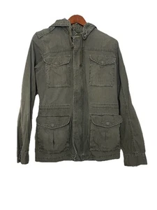 Lucky Brand Jacke Herren klein grün Militär Reißverschluss Kapuze Taschen Utility - Bild 1 von 9
