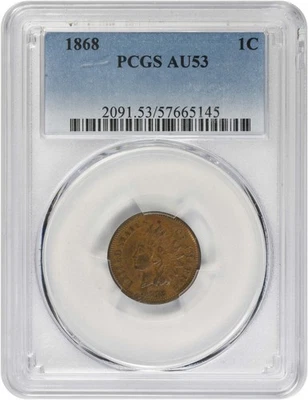 1868 Indian Cent AU53 PCGS - Image 1 of 2
