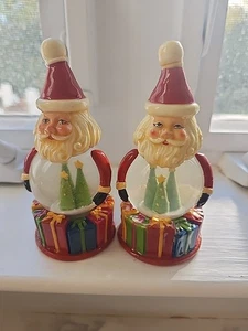 Neiman Marcus Weihnachtsmann Weihnachten Salz und Pfefferstreuer Schneekugeln gebraucht - Bild 1 von 4
