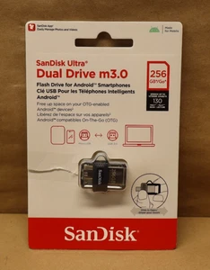 SanDisk 256GB Ultra Dual Drive m3.0, microUSB and USB Type-A, High-speed USB 3.0 - Picture 1 of 8