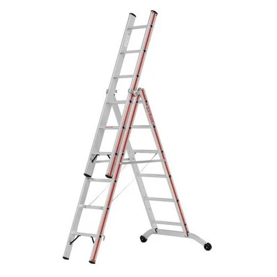 Multifunktionsleiter, dreiteilig, Alu, R11, Länge wählbar, Traglast 150kg, Hymer - Bild 1 von 4