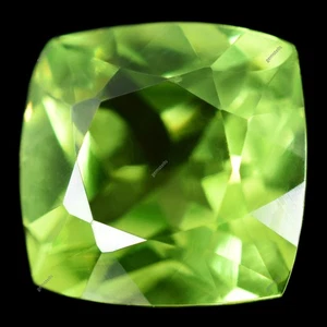 9.00 Ct Natural PERIDOT Green Square Cushion Cut CERTIFIED Rare Loose Gemstone - Picture 1 of 4