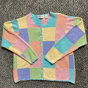 ORVIS Strickjacke Pullover Damen XL Patchwork Mehrfarbig Vollknopf Langarm - Bild 1 von 9