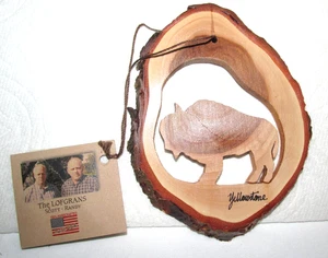 Wooden Buffalo Ornament Yellowstone National Park - Picture 1 of 1