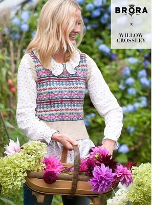 Brora X Willow Crossley 100% Wool Fair Isle Tank -Nougat- 14 - Image 1 of 4