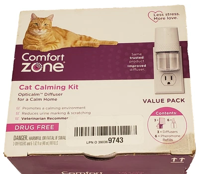 COMFORT ZONE Value Kit 3 Cat Calming Diffusers & 6 Refills, Cat Pheromones - Image 1 of 4