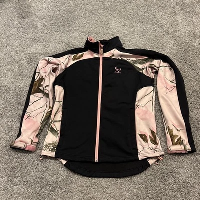 Bushmasters Realtree Ap 3d Camo Womens Pink Jacket Small Full Zip Fleece Lined - Image 1 of 4