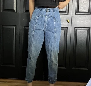 Vintage 80s Brittania Jeans High Waist Mom Jeans Size 10 front seam wide pocket - Picture 1 of 11
