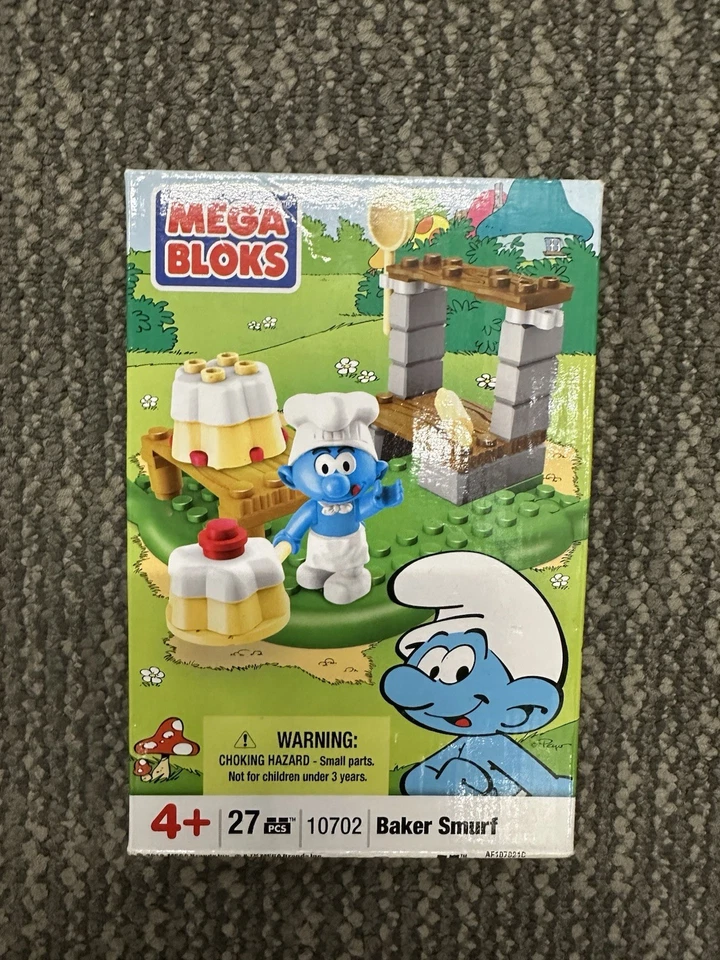 THE SMURFS BAKER SMURF MEGA BLOKS 10702 27PCS 2012 NIB - Image 1 of 2