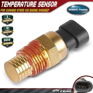 Water Temperature Alarm Sensor for Cummins NT855 K19 Engine 3408627 with 3-Blade - Picture 1 of 9