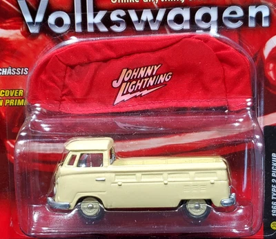 Johnny Lightning 66 1966 VW Volkswagen тип 2 пикап + автомобильный чехол W/RRs Yell - Изображение 1 из 2