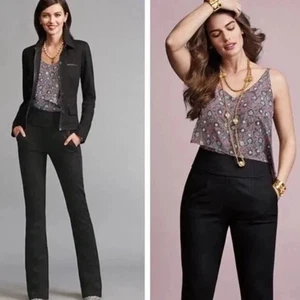 Cabi Camden Damen Hose Trouser Gr. 2 Boot Cut Karriere High Rise schwarz - Bild 1 von 7