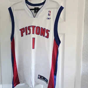 Camiseta blanca mediana 2004 Champion Bad Boys de Chauncey Billups Detroit Pistons🏀NBA - Imagen 1 de 7