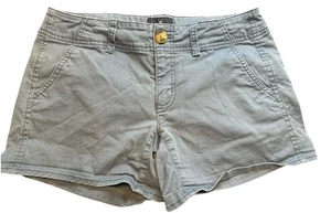 Vintage Y2K American Eagle Jeansshorts Damen 4 blau distressed niedriger Bund Shorty - Bild 1 von 4