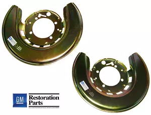 76-82 Corvette Rear Backing Plate Dust Shields Gold GM - Foto 1 di 4