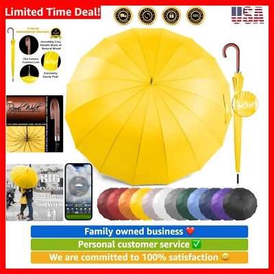 Windproof Large Umbrella for Rain 54 Inch Automatic Open for 2 Persons Wind R... - Image 1 of 4