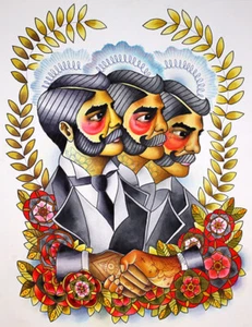 BRAND NEW Black Market Art Company DAPPER DUDES GICLEE PRINTS MADE IN USA - Picture 1 of 2