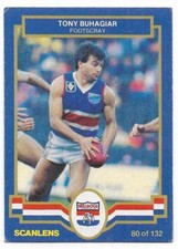 1986 Scanlens (80) Tony BUHAGIAR Footscray  ""