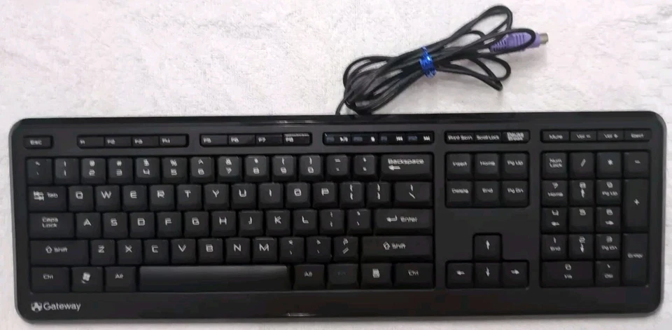 Gateway Keyboard KB-0817 US English PS/2 Wired Multimedia Desktop Vintage Y2K - Image 1 of 4