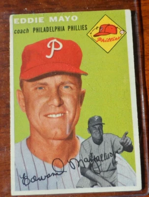 1954 TOPPS BASEBALL #247 EDDIE MAYO PHILADELPHIA PHILLIES EX Q-410 - Image 1 of 2