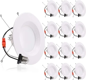 12 Pack LED Can Light 5/6 In Recessed Dimmable 12W=150W Cool Light 4000K 1000LM - Picture 1 of 6