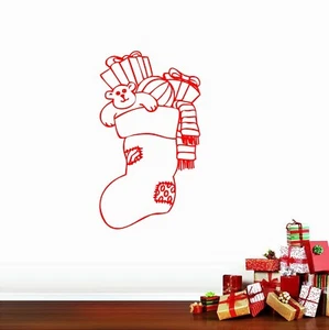Christmas Stocking - Vinyl Decal Home Décor 12" x 24" - Picture 1 of 1