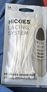 HICKIES One-Size Fits All Adjustable No-Tie Elastic Laces -White 14 NIP slide on - Picture 1 of 2