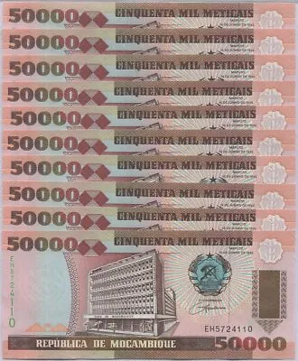 Mozambique 50000 Meticais 1993 P 138 UNC LOT 10 PCS • 6.99€