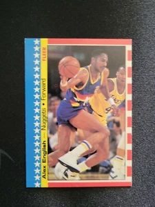 1987-88 Fleer All-Star Alex English Sticker Basketbal Card NM/MINT + - Picture 1 of 4
