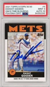 2021 Topps X ESPN 30/30 Dwight DOC Gooden SIGNED Queens Card PSA 9 10 AUTOGRAPH - Picture 1 of 2