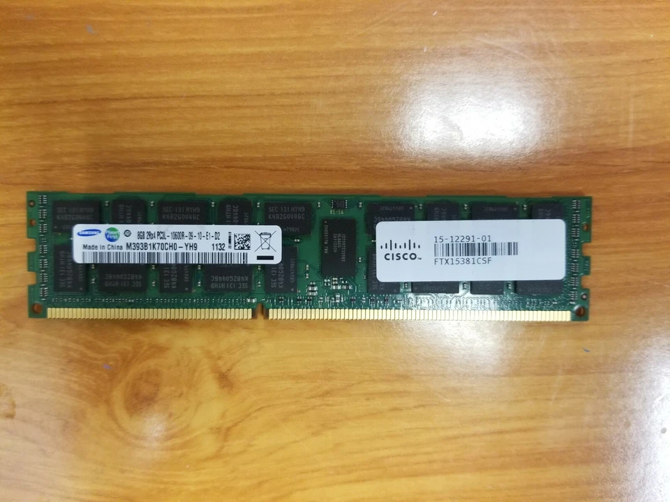 8GB SAMSUNG 2Rx4 PC3L-10600R REG ECC RAM M393B1K70CH0 - Y9H CISCO 15-12291-01 - Image 1 of 1