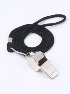 1PCS Metal Referee Coach Sports Whistle Extra Loud Whistle with Black Lanyard - Picture 1 of 4