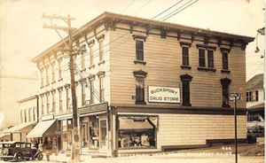 Bucksport ME Main & Central Streets Drug Store Other Storefronts RPPC - Picture 1 of 2