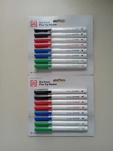 TRU RED Dry Erase Markers Fine Tip Assorted 2(8/Packs) - Green Blue Red Black - Picture 1 of 13
