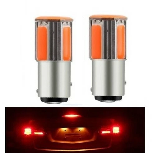 Ampoules LED BAY15D P21/5W Rouge COB 1157 Feux de Recul Freins stop 12v 2pcs - Photo 1/3