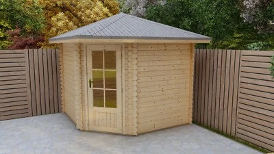NATURHOLZ GARTENHAUS 5 Eck Gartenhaus aus Holz Blockhaus 2.6x2.6M, 40mm, Mainz EB40051oFL