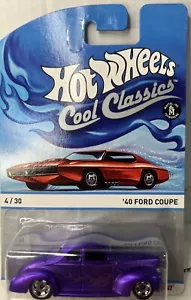 Hot Wheels 2013 Cool Classics #4/30 '40 Ford Coupe Red Otto Card - Foto 1 di 3