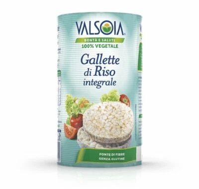 GALLETTE DI RISO VALSOIA RISO SOFFIATO INTEGRALE SENZA GLUTINE SNACK VEGAN 100g