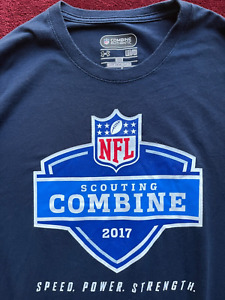 AUTHENTIC 2017 NFL COMBINE ISSUED SCOUT'S UNDER ARMOR T-SHIRT Mahomes,McCaffery!