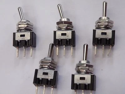 PIC 5 Pcs SPDT Miniature Toggle Switch on-off-on Center Off Model MTB-SPDC 26g ED22