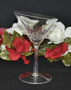Pier 1 Set Of 4 Clear Crackle Glass 7-1/2" Martini / Cosmo Slant Rim Glasses - Picture 1 of 4