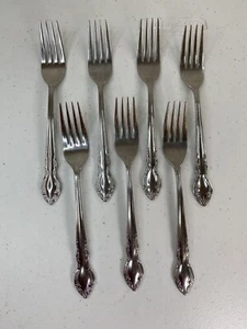 Flatware Salad Forks Korea Unbranded - Lot of 7 Forks - Stainless Steel - Picture 1 of 10