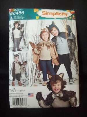 Simplicity Pattern 0486 Animal Cape with Hood Costume Pattern Sizes 3-8 UC/NOS - Image 1 of 4