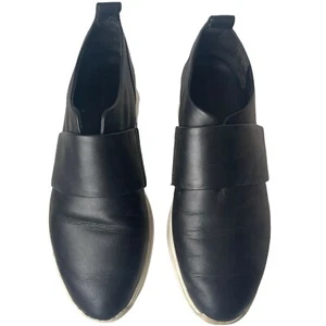 Via Spiga Slip On Sneaker Womens 7 Black Casual Leather Marlon Flats Shoes - Picture 1 of 12